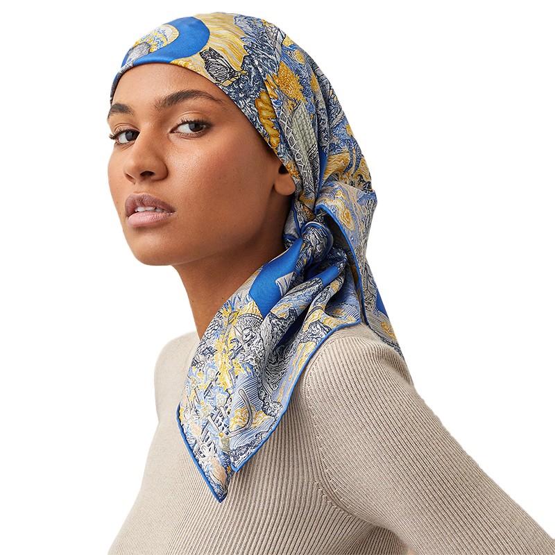 hermes爱马仕丝巾女士围巾自由万岁90cm方巾头巾h003752s03预售