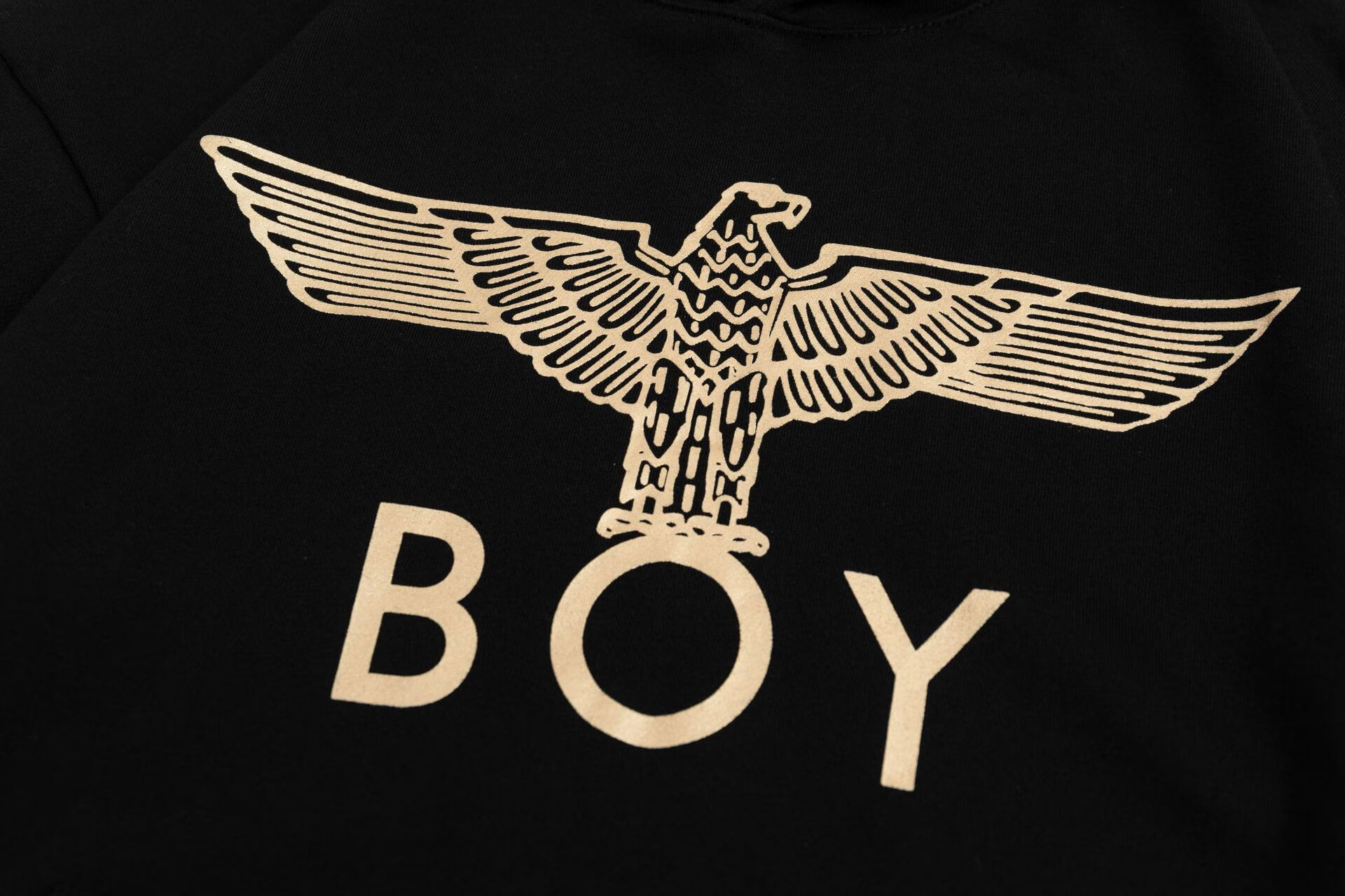 boy century 潮牌卫衣22秋潮boy连帽套头卫衣老鹰烫金银色几何图案