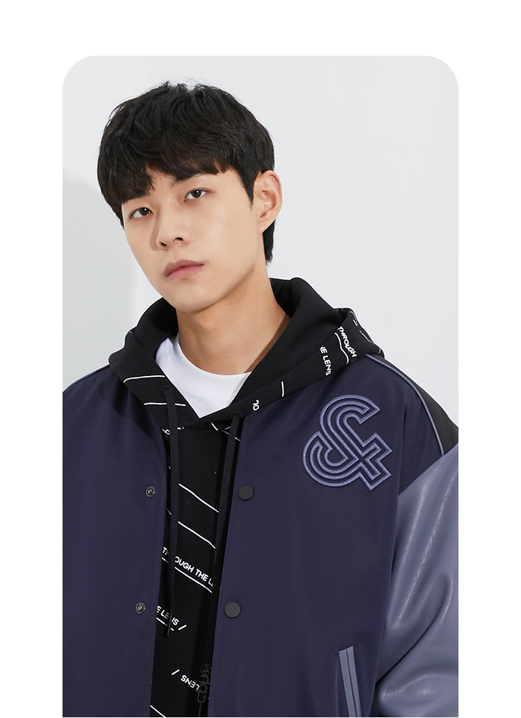 jackjones杰克琼斯男士冬季时尚百搭个性潮流棒球服外套