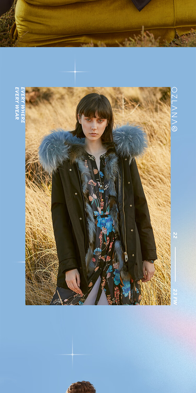 ozlana ozlana情侣款皮草派克服水貂毛皮毛一体大衣外套2022冬季新款