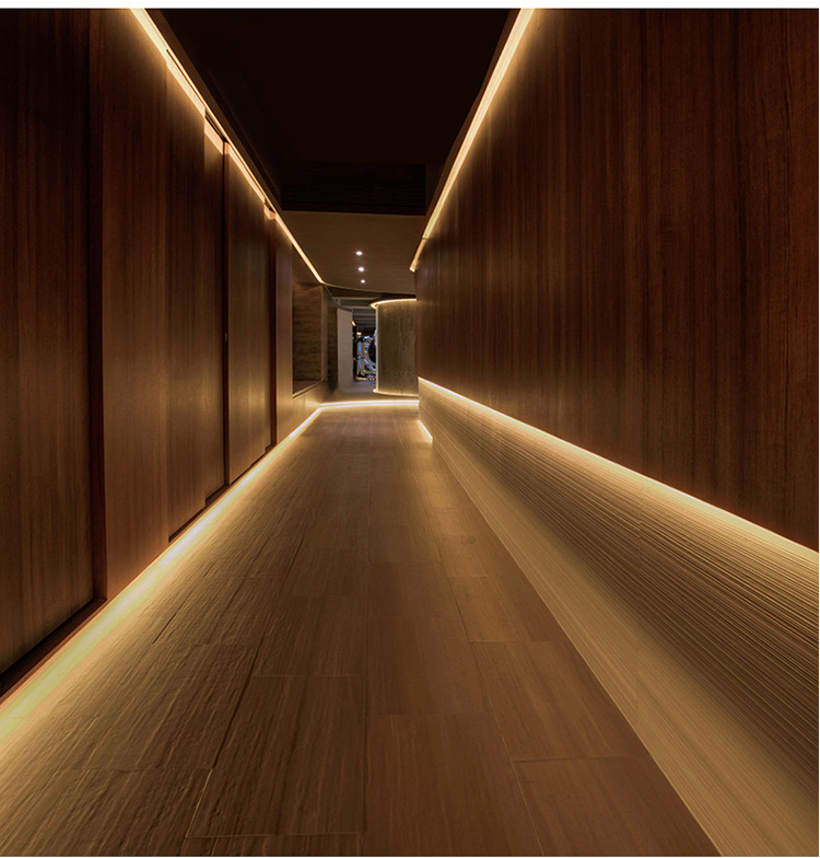 铝合金踢脚线带灯发光踢脚线带led灯嵌入式线条灯铝合金灯槽灯带地脚