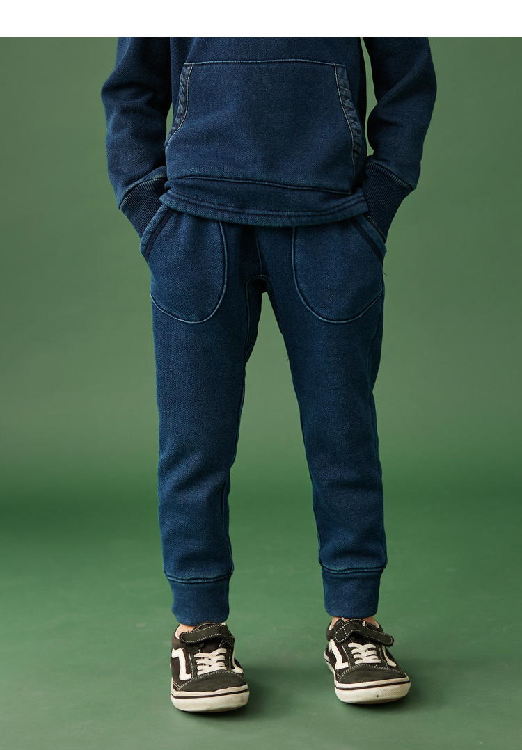 植木儿童卫衣卫裤洋气春秋新款男童休闲运动长袖长裤潮洋气蓝色卫衣