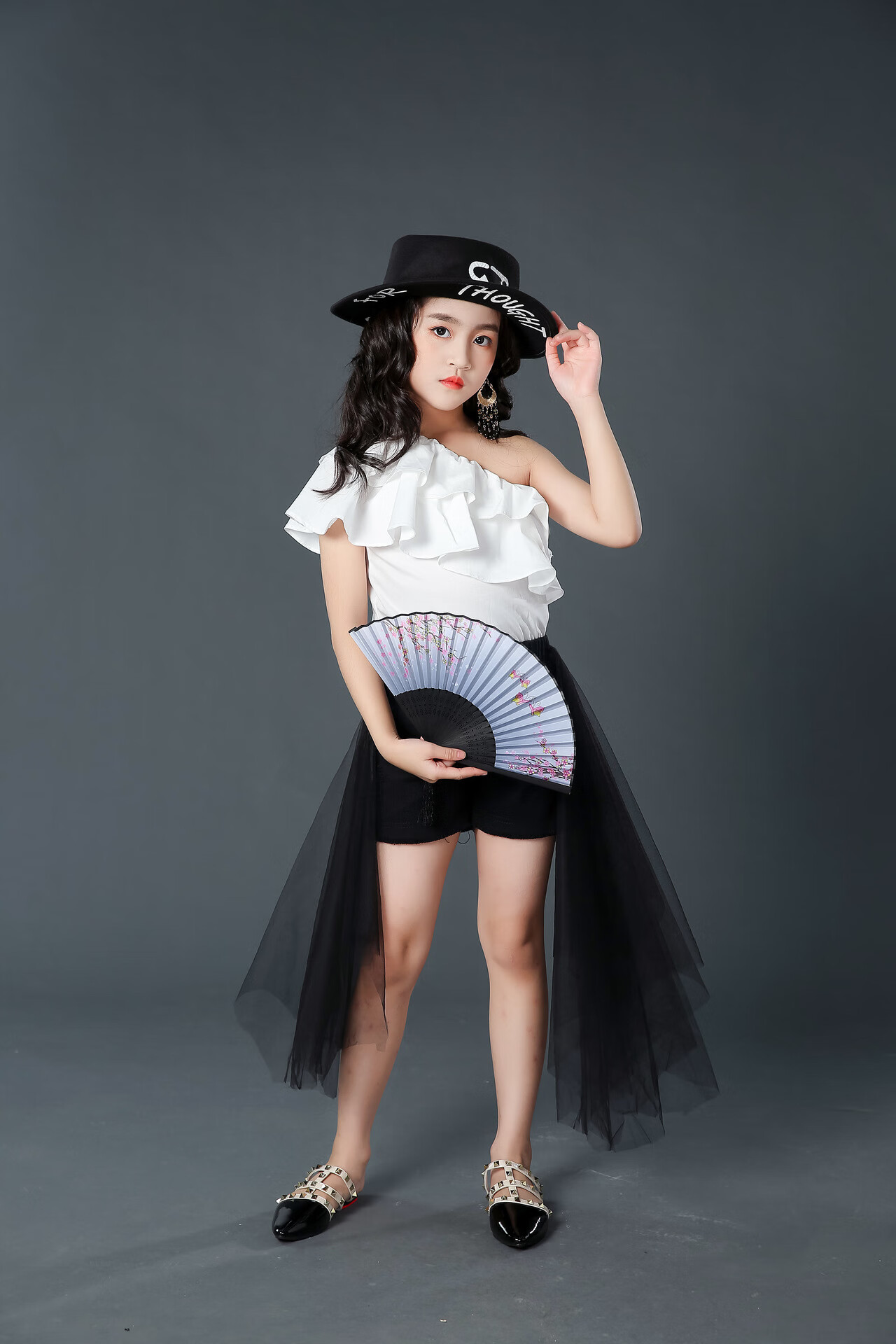 时尚套装走秀潮服儿童模特t台表演酷帅车模时装影楼拍照服装(定制款)t