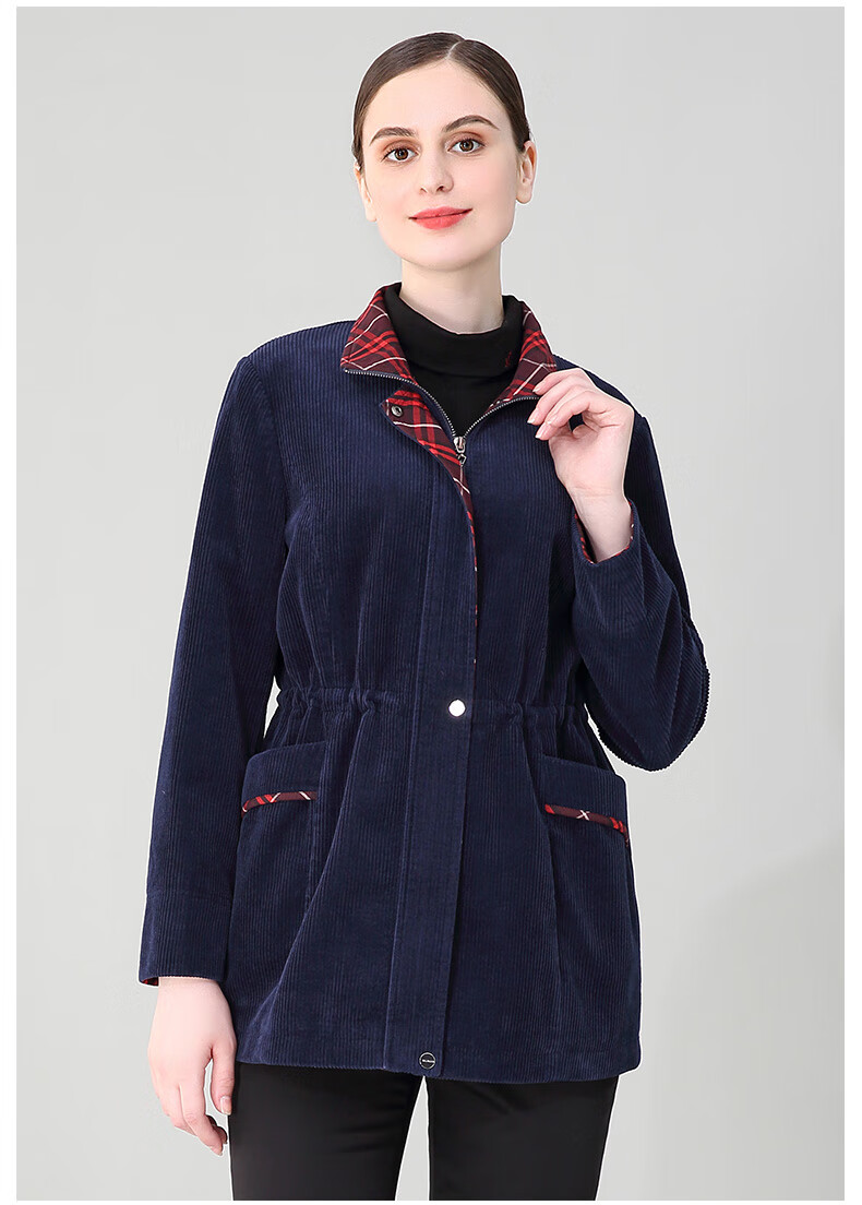 米兰登2021冬季新款中老年妈妈装加厚保暖时尚灯芯绒外套女宽松舒适