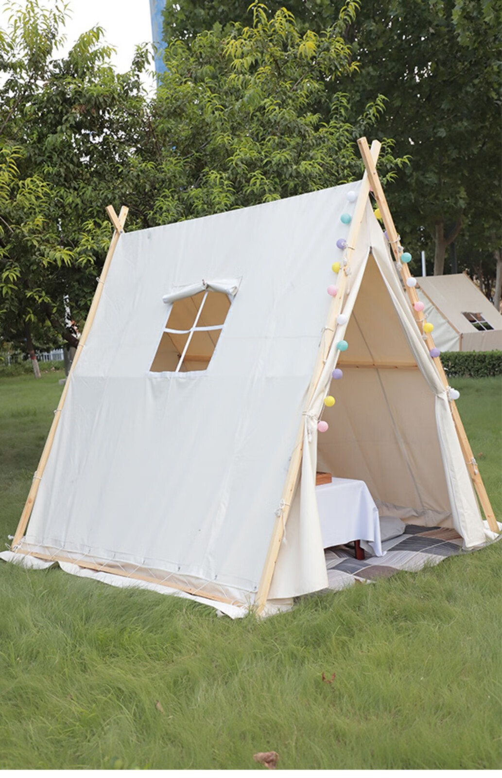 三角帐篷户外餐饮烧烤景区露营民宿天台网红火锅防雨屋形星空餐厅长悦
