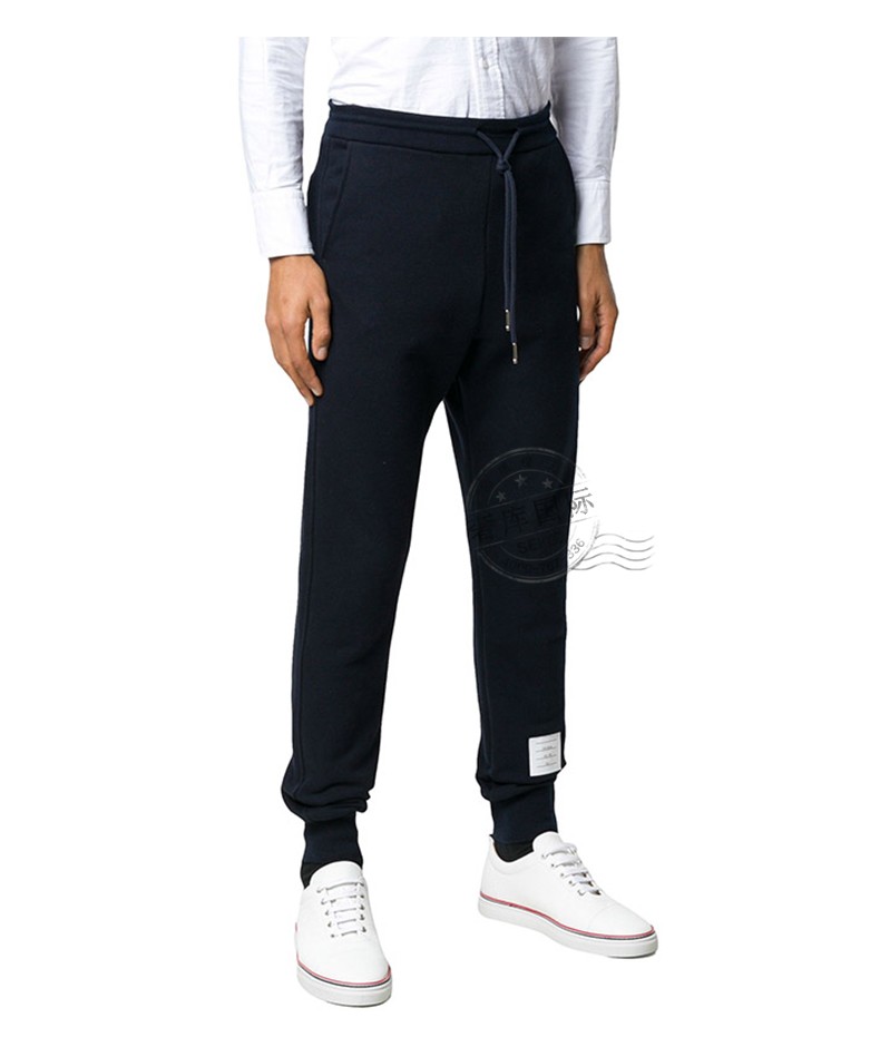 礼物thombrowne汤姆布朗tb裤子男条侧边纹松紧腰细带运动休闲小脚长裤