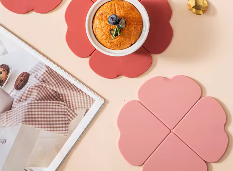 Maomiyoupin Silicone Heat-Resistant Mat, Placemat, Casserole Pad, Coaster, Bowl Mat, Plate Mat, Heat-Resistant Table Mat for Home Use, High-Temperature Resistant, Anti-Scalding Pad 15