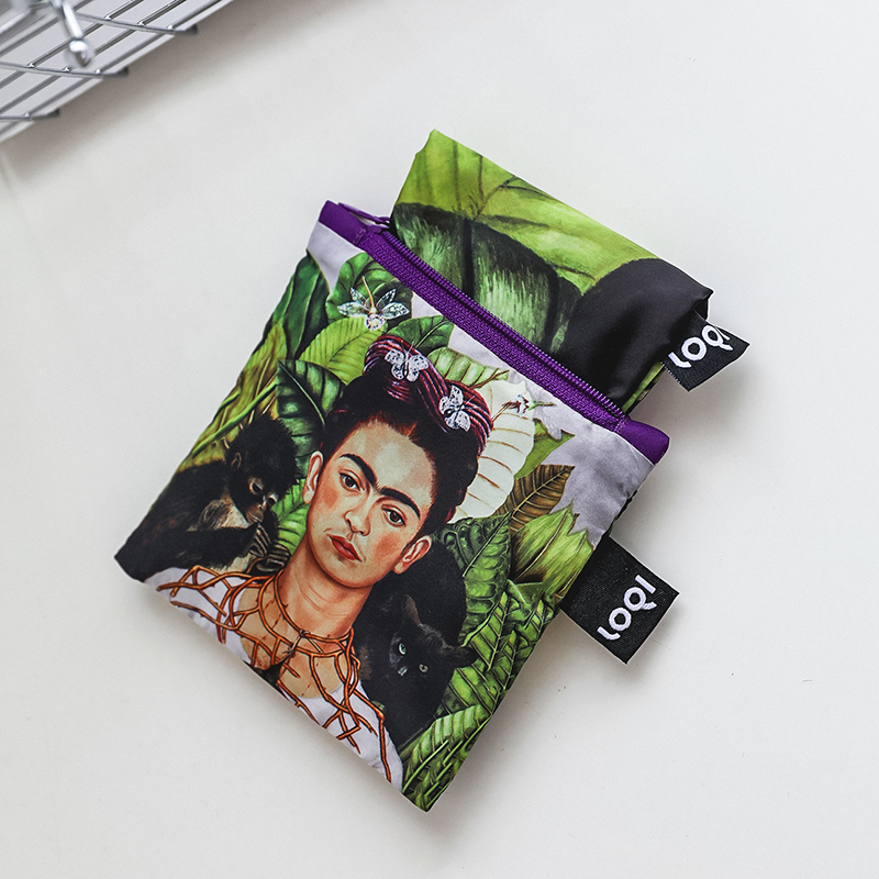 德国loqi艺术购物袋轻便单肩环保袋大容量名画可折叠弗洛拉自画像