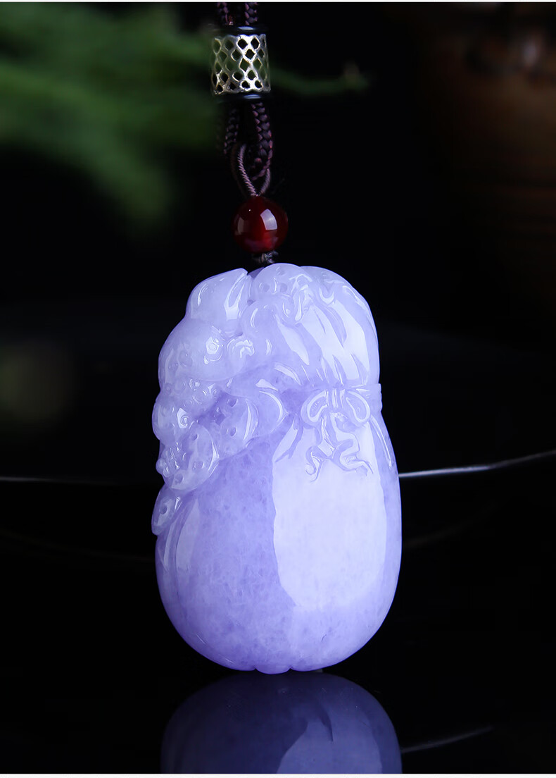 520礼物百博翡翠冰糯紫罗兰福袋吊坠钱袋玉坠天然缅甸玉石a货挂件代代