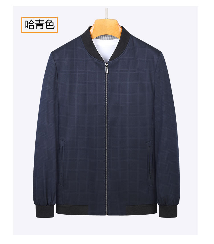 搜六六圣诺曼男装春季2022新款时尚棒球领青年夹克外套男茄克衫兰色