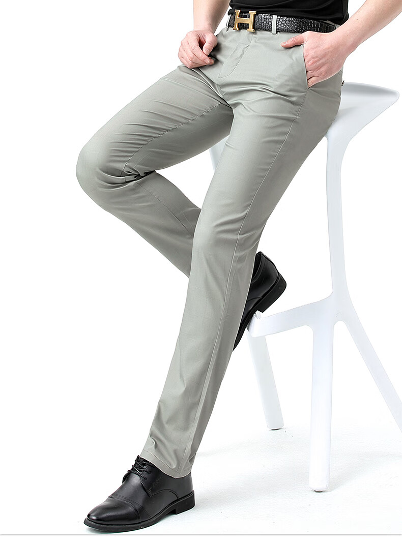 皮尔卡丹轻奢高端旗舰官方高端休闲裤男士微弹修身裤子夏季商务直筒中