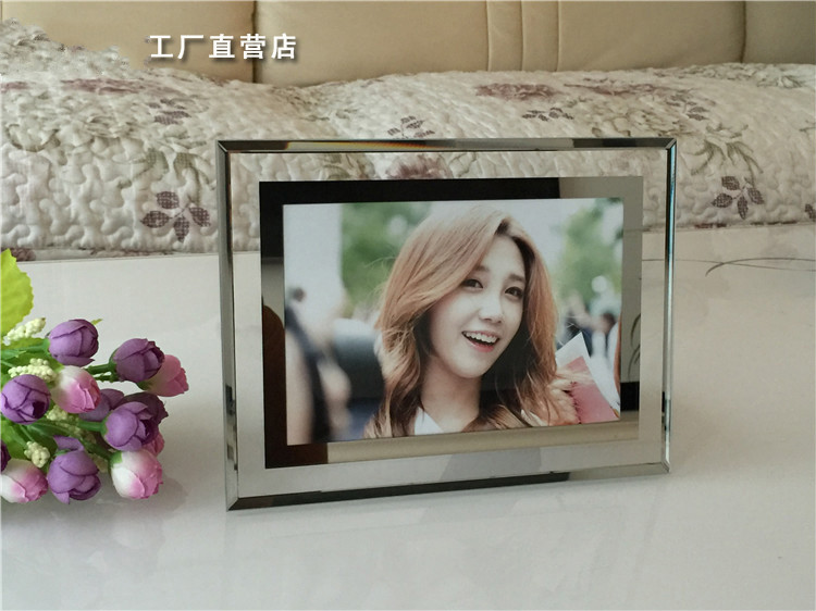 玻璃水晶相框摆台10寸创意照片框影楼宝宝相架镜框挂墙横竖两用b5内框