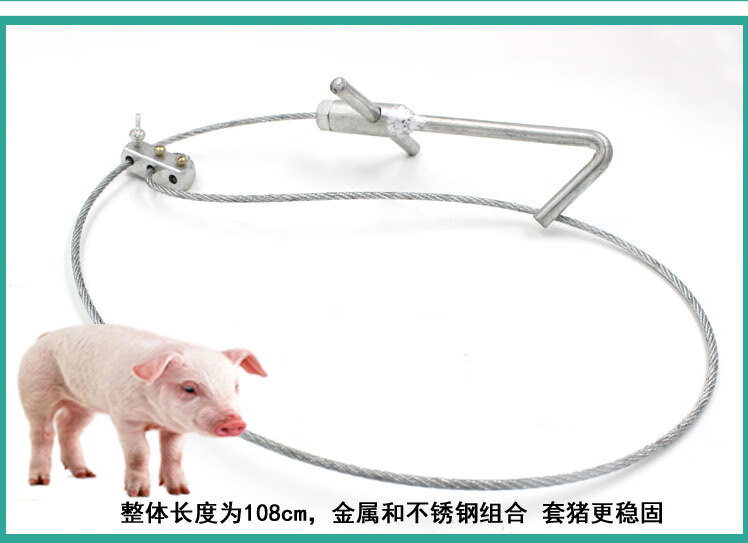 抓猪套猪嘴神器猪用套猪器猪套子钢丝绳捉猪打针绳式套狗保定器杆麦桑
