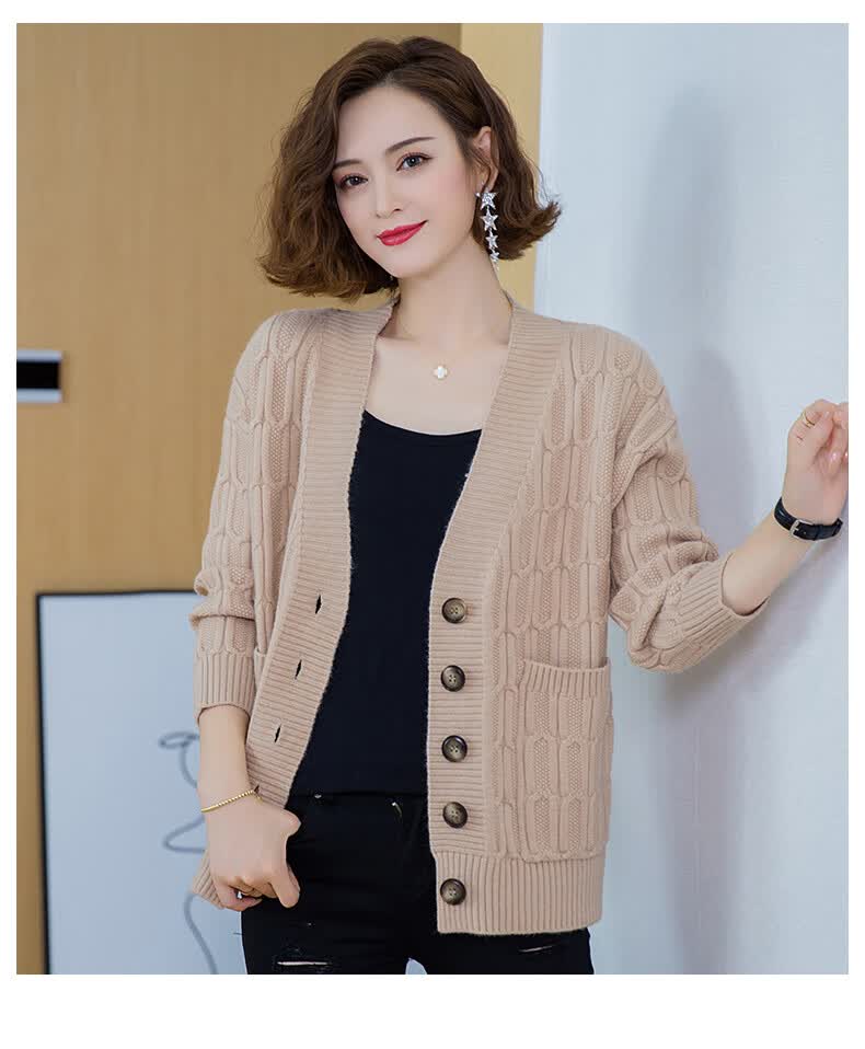 开胸女式羊毛衫毛衣外套春秋装年新款女装早秋季今年流行妈妈上衣针织