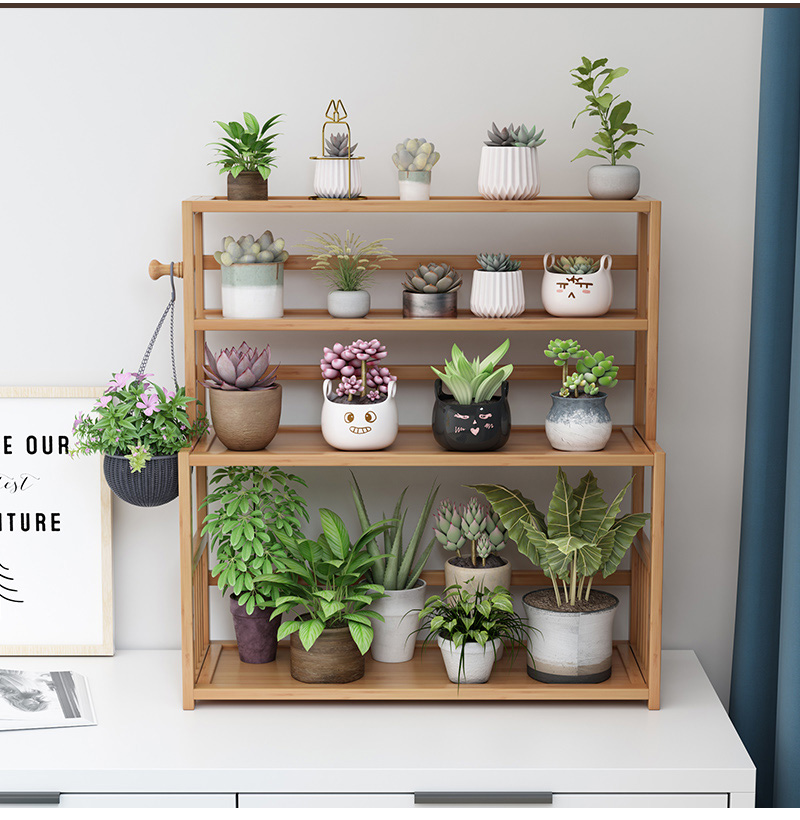 办公室花架轻奢花架桌面上花架子置物架室内阳台装饰多肉绿箩花盆架