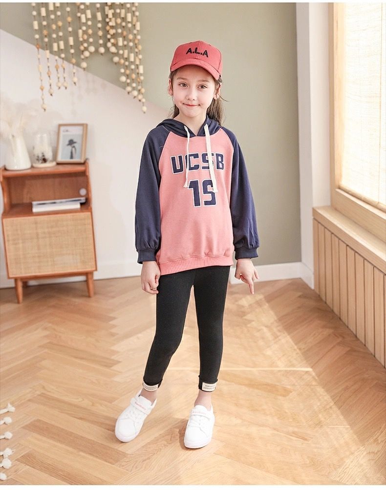 女童裤子2021春秋新款小女孩打底裤外穿韩版棉薄款修身长裤子黑色春秋