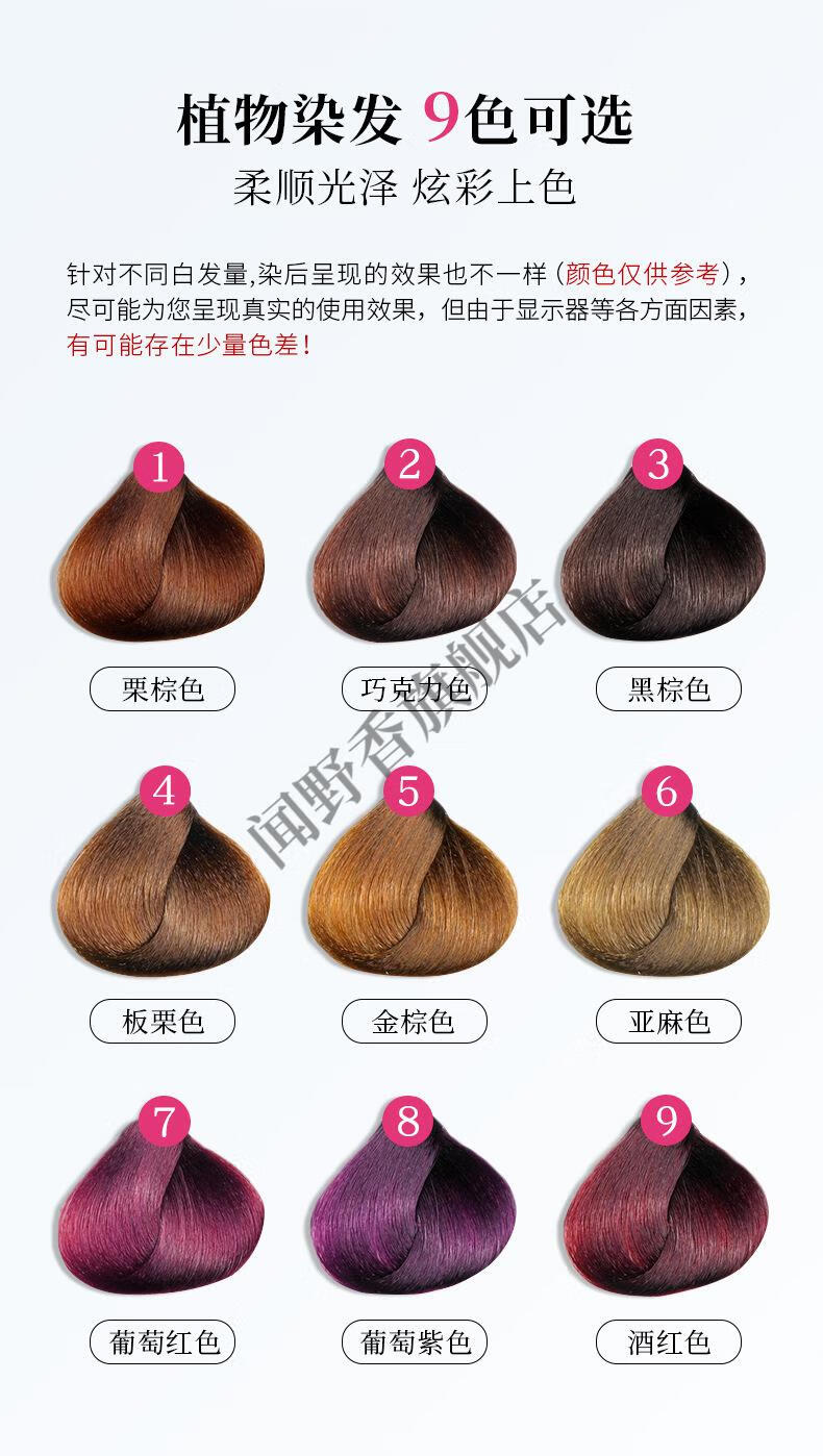 同仁堂植物一支彩一洗彩染发剂棕黑色栗棕色葡萄紫红色染发膏葡萄红