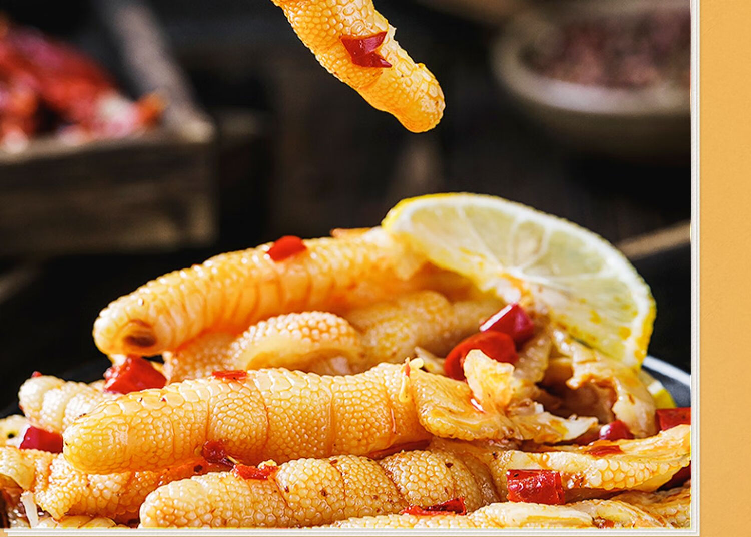 2斤装酸辣无骨鸡爪即食鸡脚网红柠檬卤味泡椒凤爪脱骨不辣 小零食