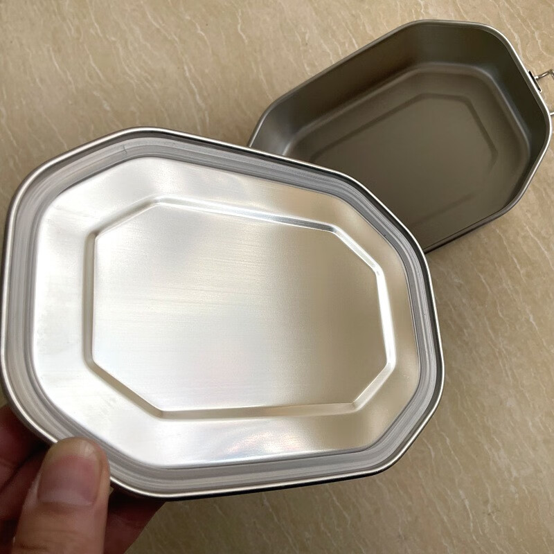 特百惠【捡漏特价】304不锈钢方形饭盒07厚无磁全钢密封八角饭盒可带