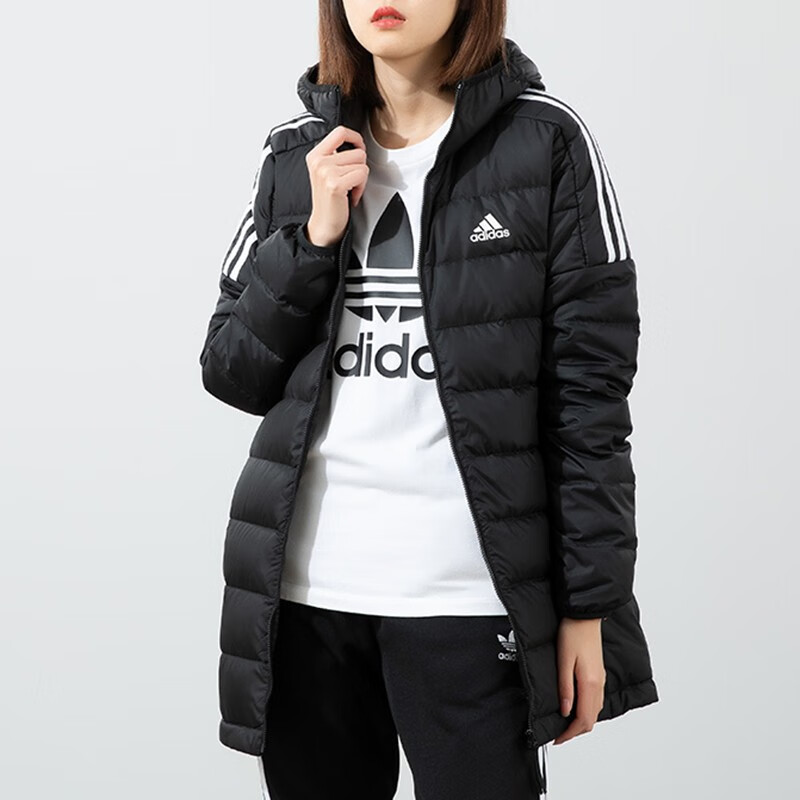 adidas阿迪达斯官方网女装 21冬季新款运动服三条纹户外保暖防风舒适