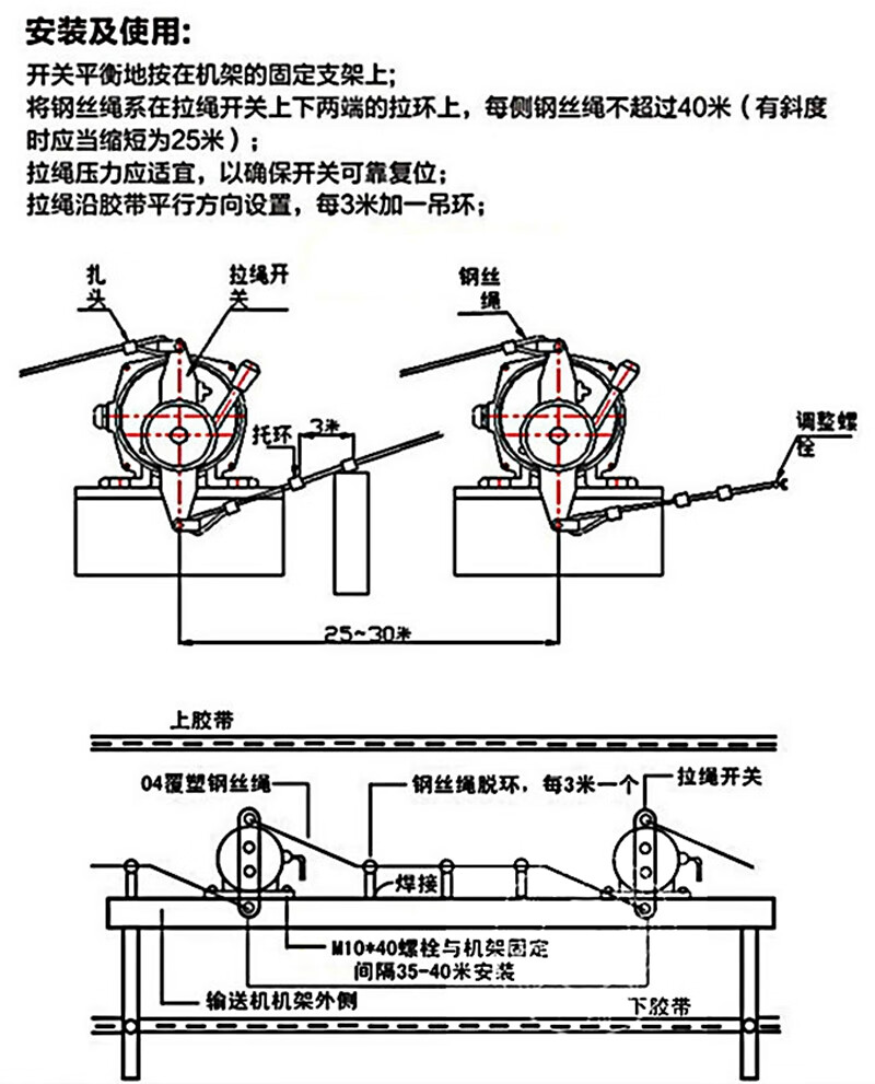 双向拉绳开关hfklt2ii急停保护煤矿输送带皮带机输送机hfklt211