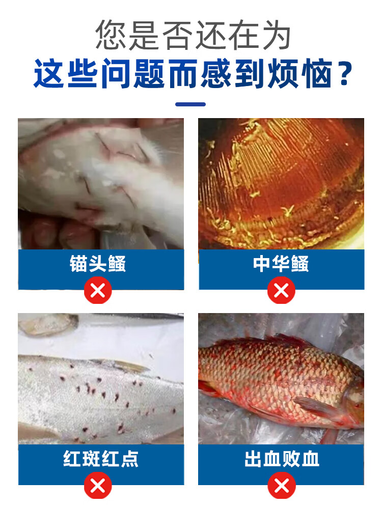 水產魚藥魚塘殺蟲出血病錨頭鰠中華鰠魚鯴紅點病百蟲 敵魚蟲800克整箱