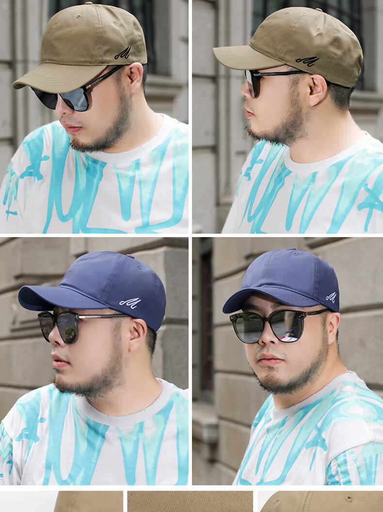 男士大号帽子圆脸棒球帽男大脸大头围适合的棒球帽头大男生胖脸大码