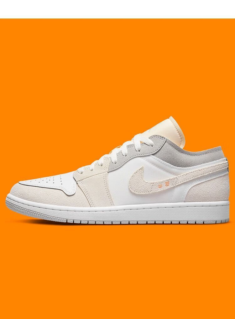 【官方旗舰】aj1 low se craft浅白灰粉拼接复古篮球鞋男女低帮板鞋dn