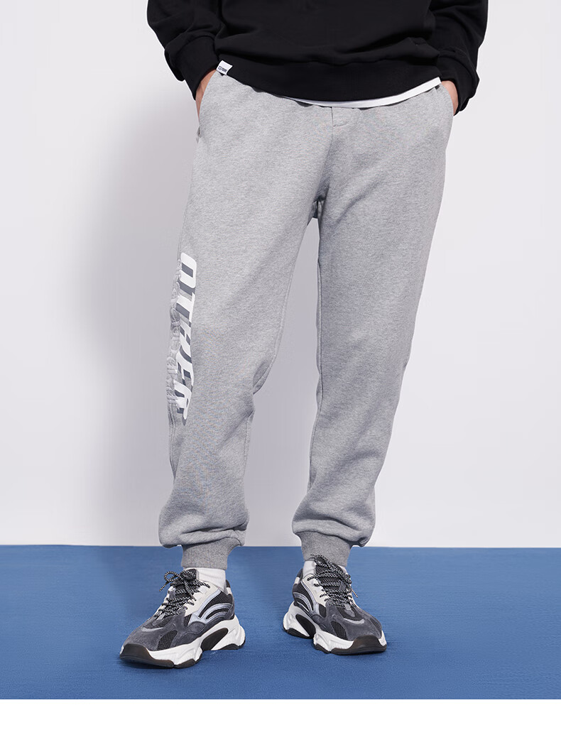 热风2022年春季新款男士简约束脚卫裤01黑色l