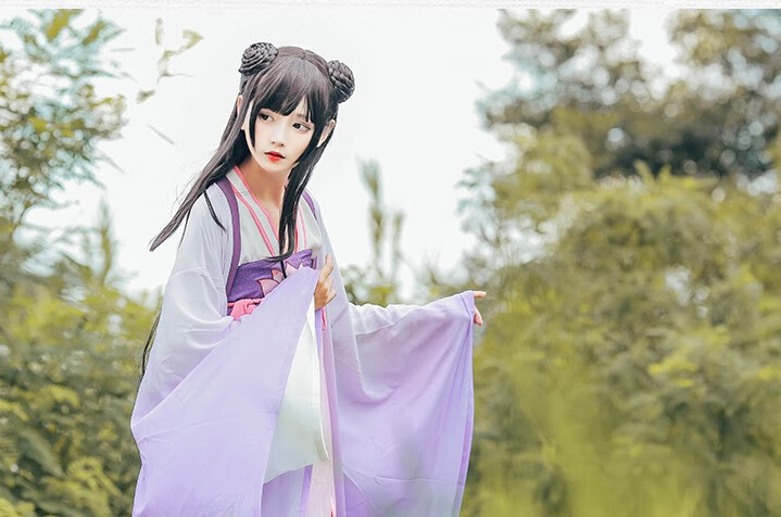 江厌离cos服装汉服女襦裙古装动漫cosplay师姐c服 全套衣服配假发(5)