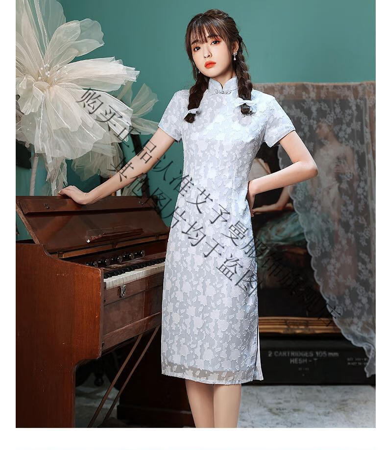 一珂·锦绣大小姐古法优雅精致一尧高端官方旗袍旗舰店 922香槟 m