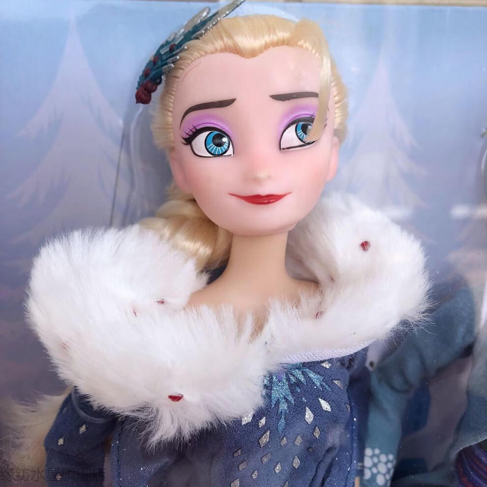 迪士尼disney冰雪奇缘艾莎玩偶迪士尼皇冠安娜秋冬装娃娃人偶女孩玩具