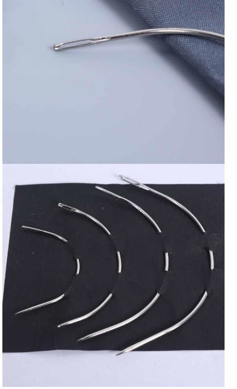 弧形针公仔手缝弯针半圆曲针修补沙发皮革针转弯角处手工缝纫针 d款