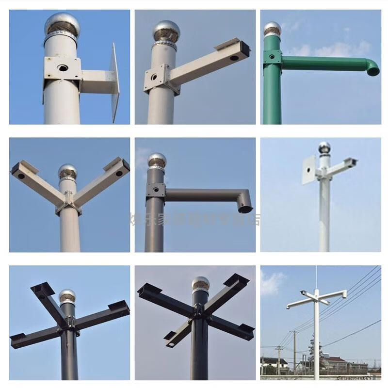 拼接组合监控立杆25米3米35米4米45米5米分段式可拆卸立杆红色