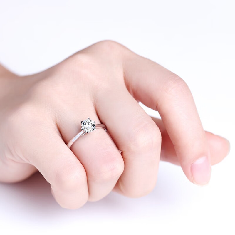 百合戒托珂兰18k金铂金钻托30分50分一克拉钻戒空托结婚戒指女款戒托