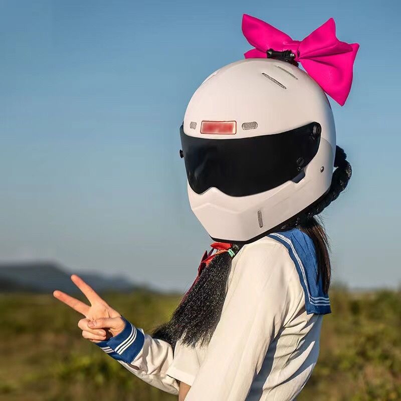 野马yema同款高端来梦同款头盔女摩托车爆音少女防摔头盔蝴蝶复古机车
