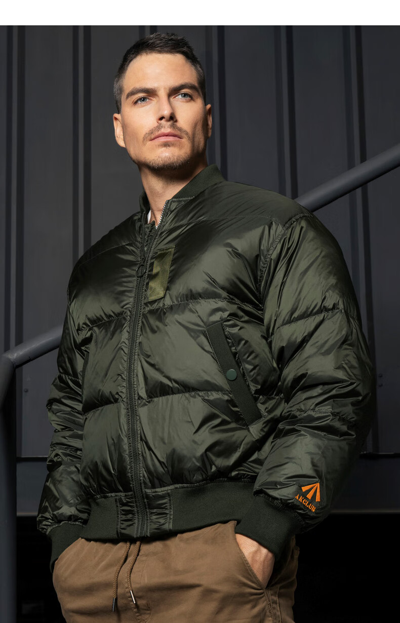 【冬季新品】【商场同款】ak男装冬季新款军事复古ma-1款哑光常规短款