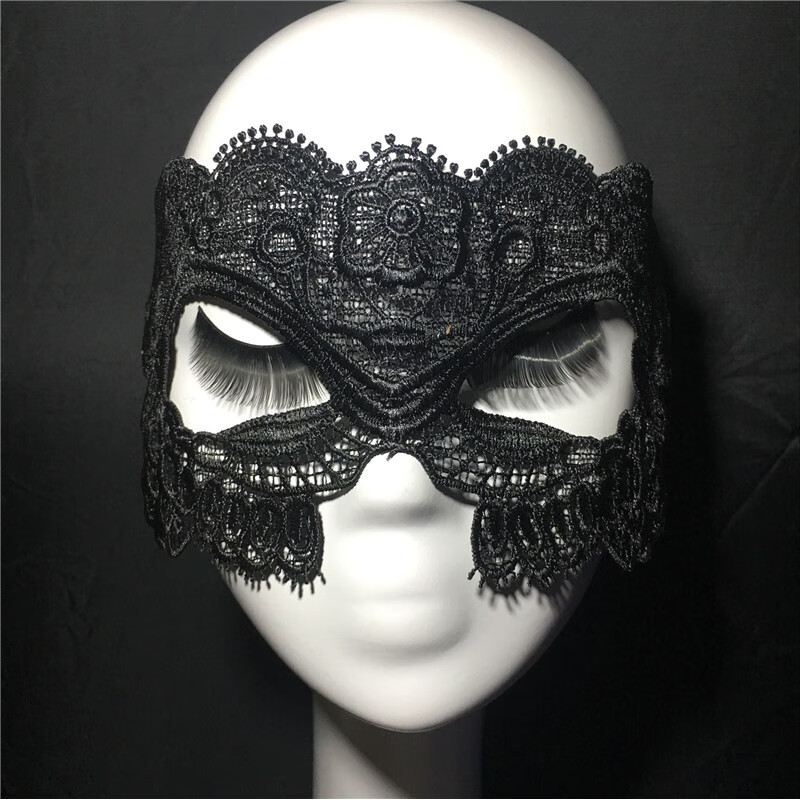 京选推荐t台装饰圣诞节化妆舞会派对面具公主女王蕾丝镂空面具黑色