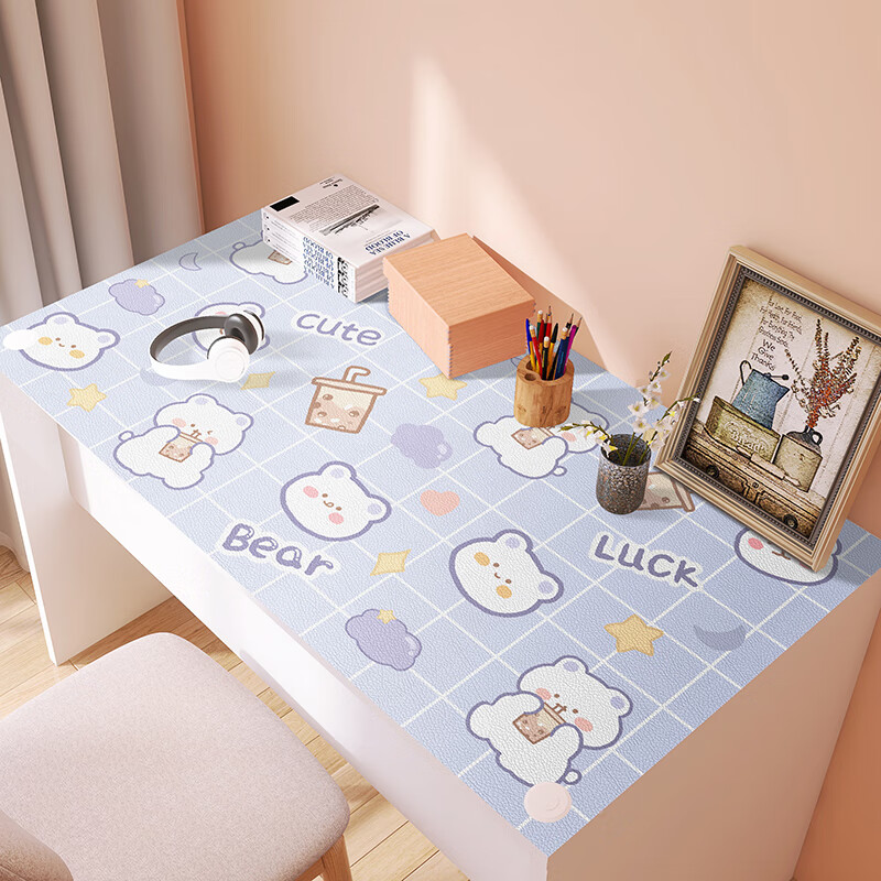 梵匣日系ins风可爱卡通桌垫书桌学生学习防水防油免洗皮革pvc网红桌布