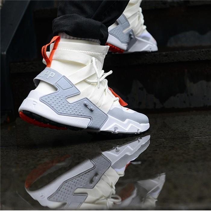 新品华莱士6代机能情侣跑步鞋束脚拉链高帮男女潮流鞋户外运动鞋白