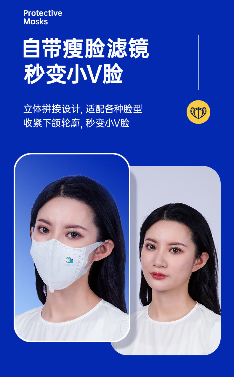 超亚3d立体口罩男女宽耳带2022新款时尚版高颜值网红口罩成人防护口罩