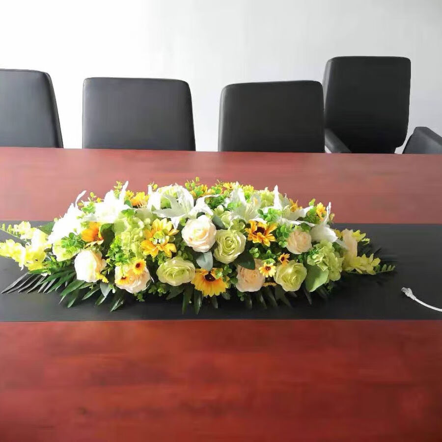 仿真花会议桌花酒店商务办公室摆设装饰花摆花塑料假花演讲前台花