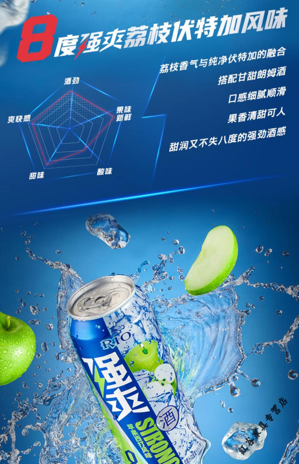 新茂rio预调鸡尾酒果酒强爽8度330ml8罐tvc 330*8罐[荔枝*2 白桃*2