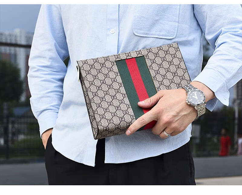 酷奇男包轻奢品牌手包男2021新款手拿包男士手抓包男款软皮公文包信封