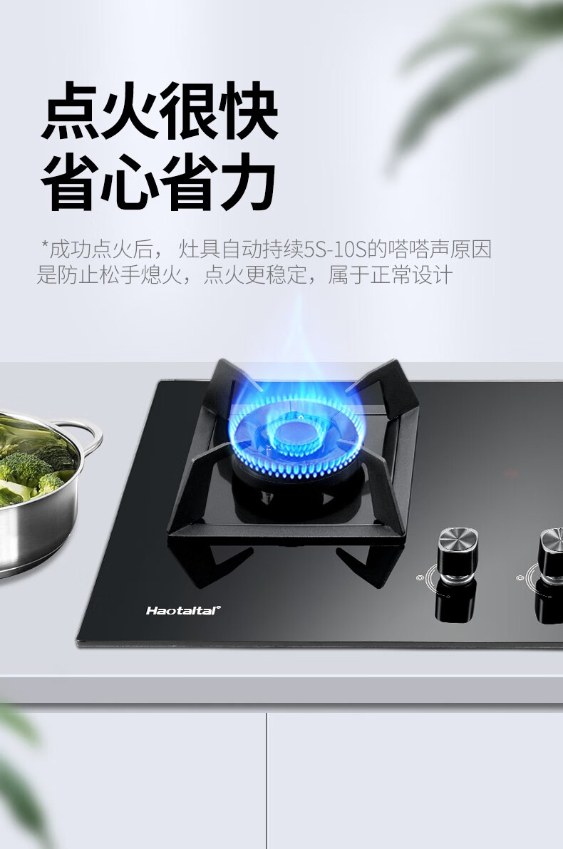 haotaitai好太太燃气灶家用台式嵌入式5kw大火力燃气双灶天然气灶具5