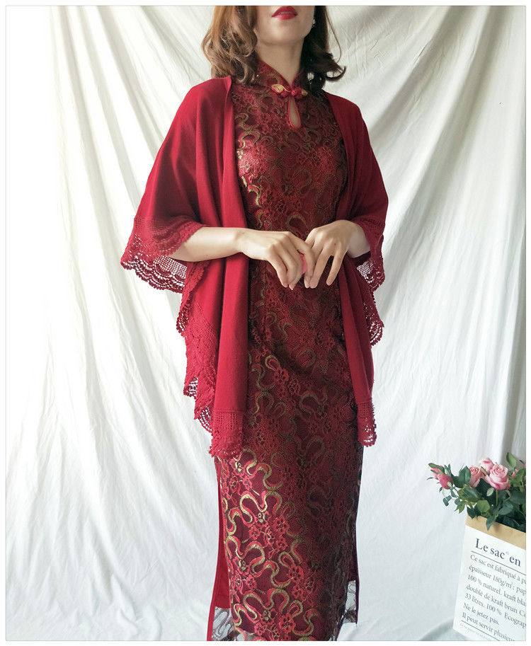 忆柳柔喜婆婆披肩春秋女儿结婚喜庆婚礼妈妈旗袍披肩外搭搭配婚宴礼服