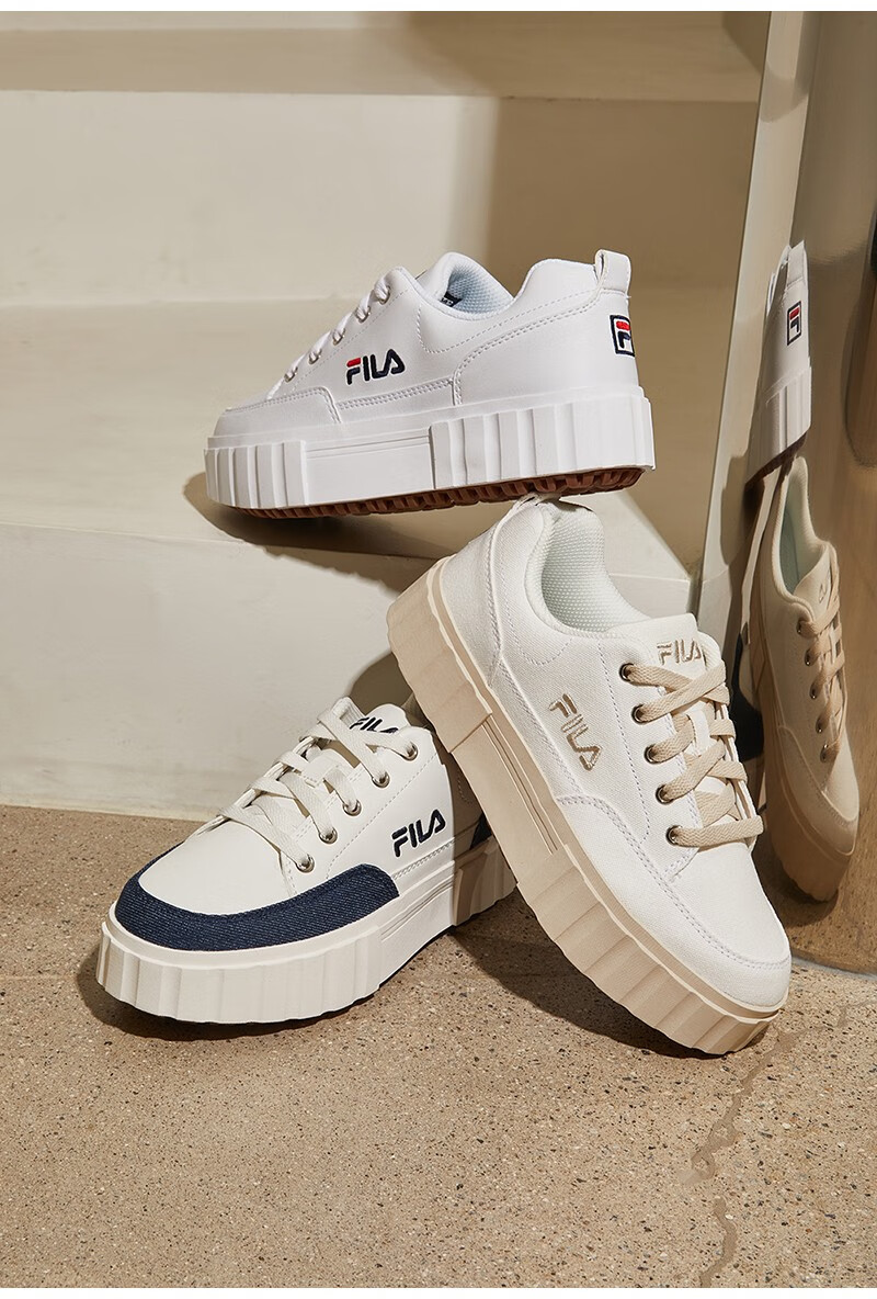 【fila 斐乐】帆布鞋增高板鞋休闲鞋男女同款韩国直邮1tm01576d 白色
