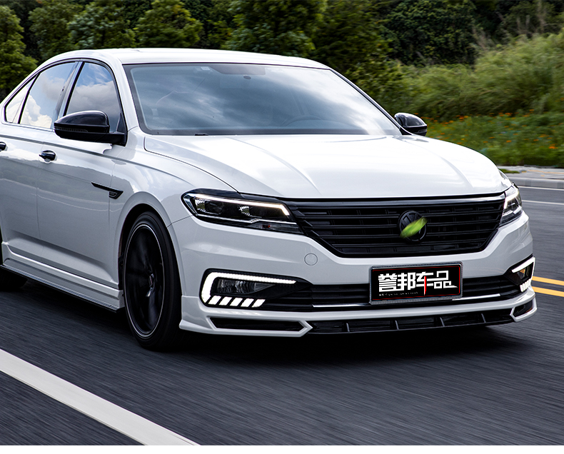 适用于2021大众新朗逸plus前唇侧裙后唇小包围改装中网后扰流前铲