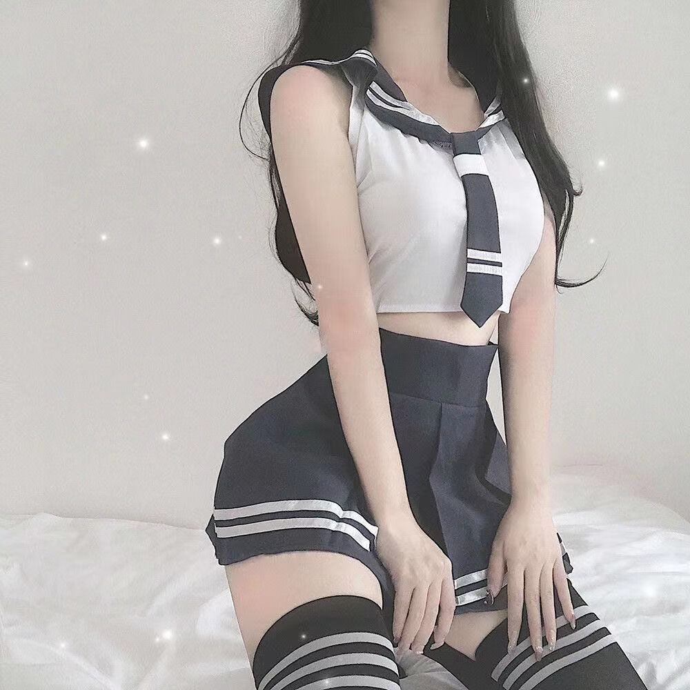 橘子家日韩性感少女jk制服超女大学生校园装主软妹套装sn2364蓝白装