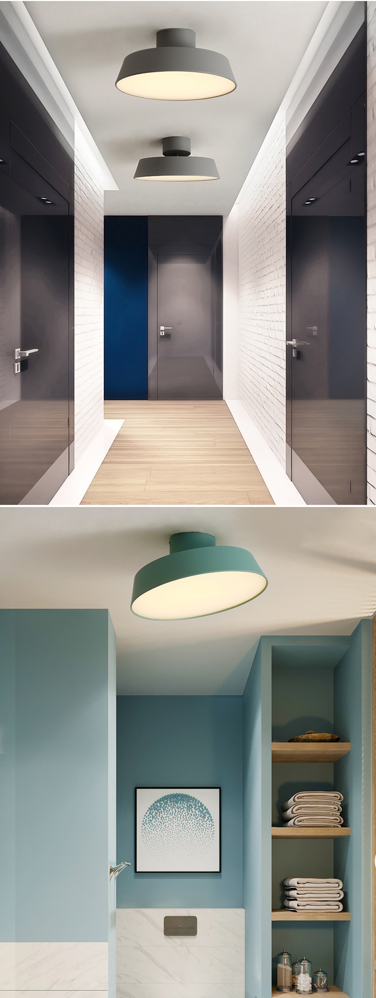 斜顶阁楼灯丹麦卧室吸顶灯北欧餐厅书房阳台过道楼梯阁楼斜顶灯入户